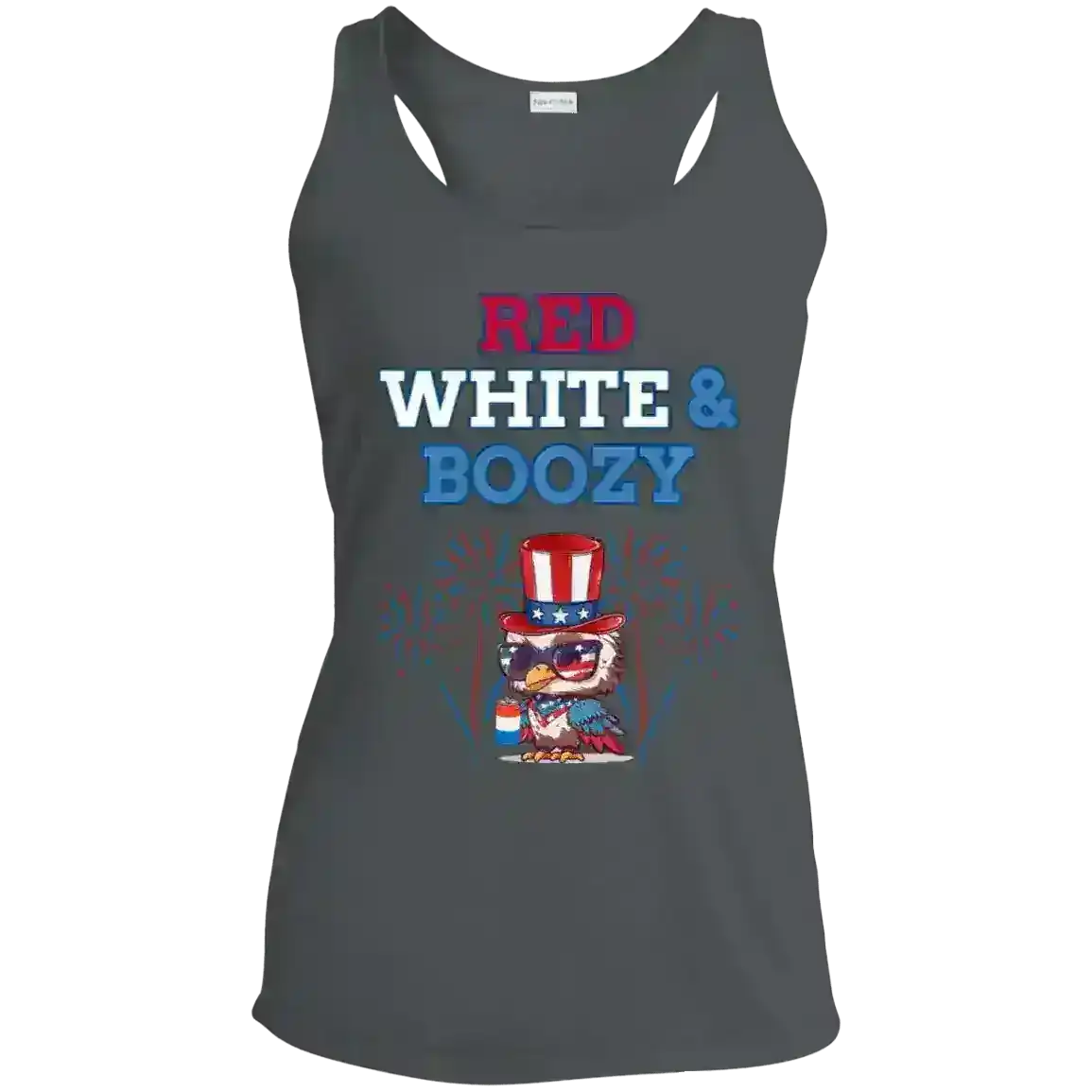Red White & Boozy Patriotic July 4th Racerback Tank - Cady Creations