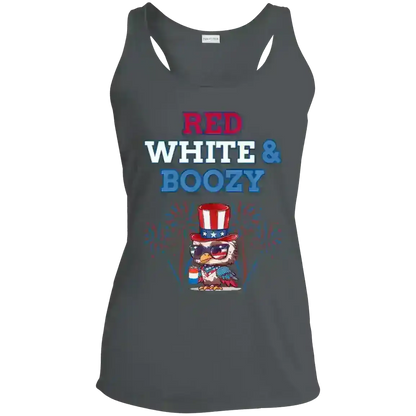 Red White & Boozy Patriotic July 4th Racerback Tank - Cady Creations
