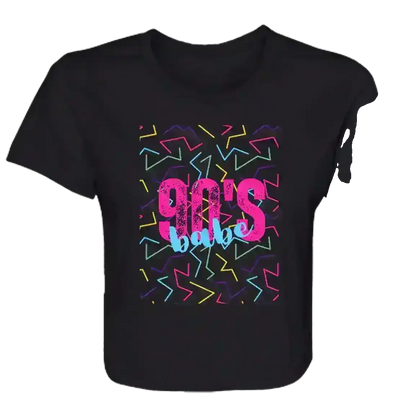 90s Retro Girl Power Flowy Crop Top - Cady Creations