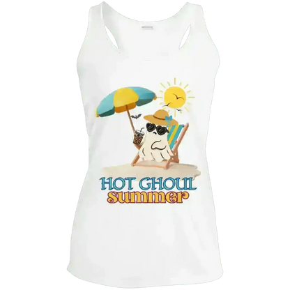 Hot Ghoul Summer Beach Ghost Humor Racerback Tank - Cady Creations