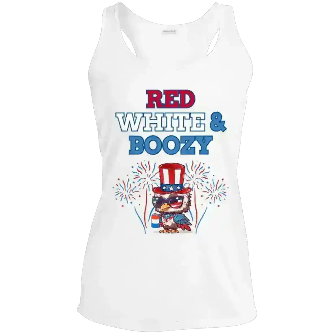 Red White & Boozy Patriotic July 4th Racerback Tank - Cady Creations
