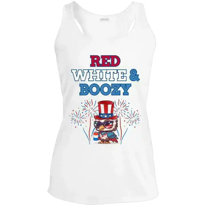 Red White & Boozy Patriotic July 4th Racerback Tank - Cady Creations