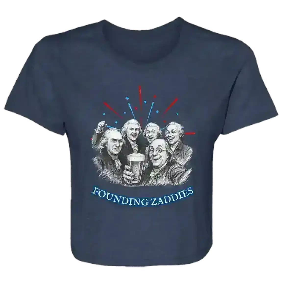 Founding Zaddies Patriotic Internet Core Flowy Crop Top - Cady Creations