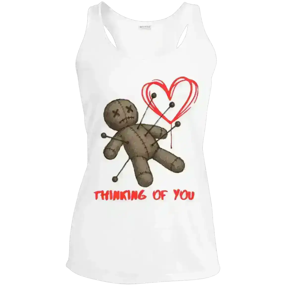 Thinking Of You Voodoo Doll Dark Humor Racerback Tank - Cady Creations