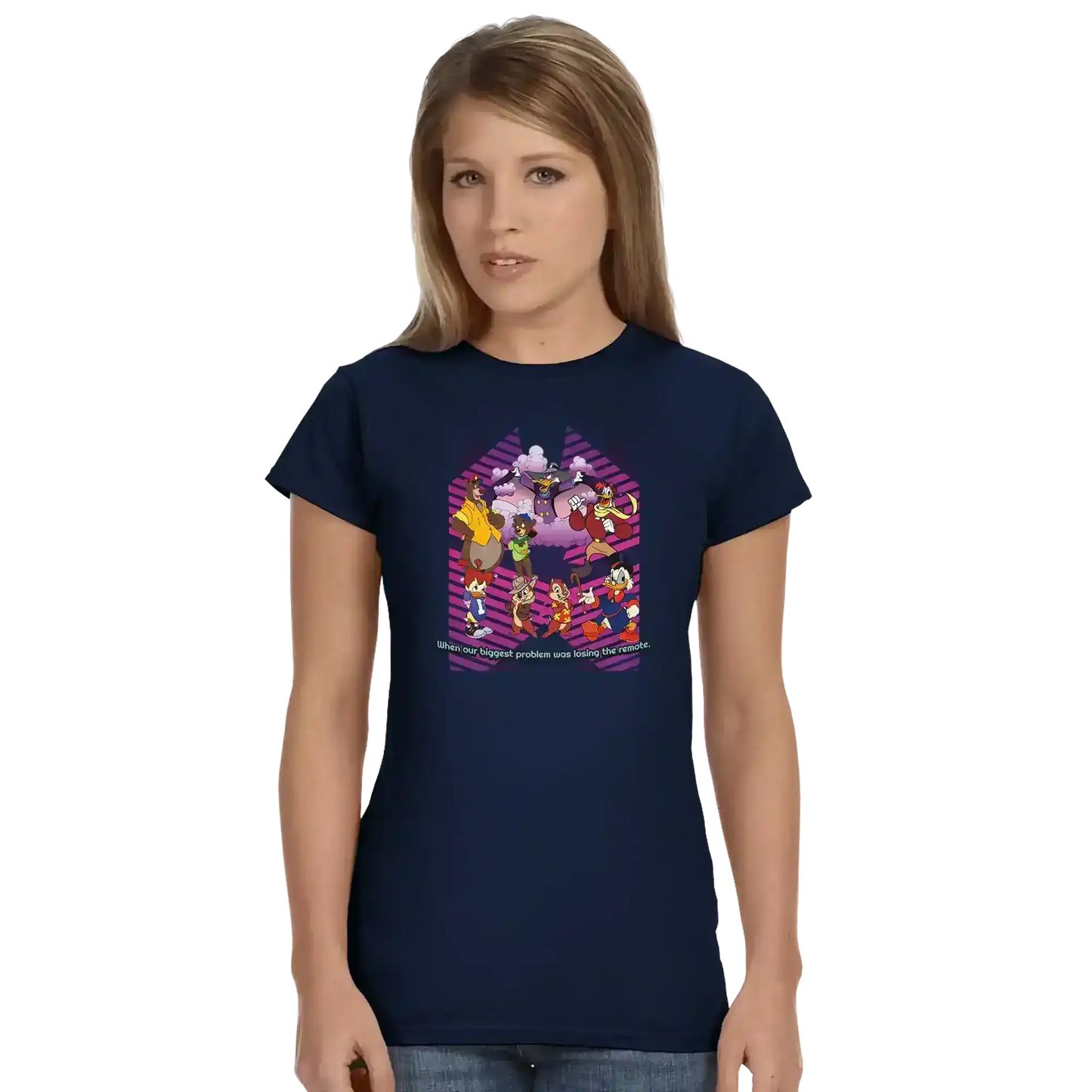 When Our Biggest Problem Was Losing The Remote Fitted Tee - Cady Creations