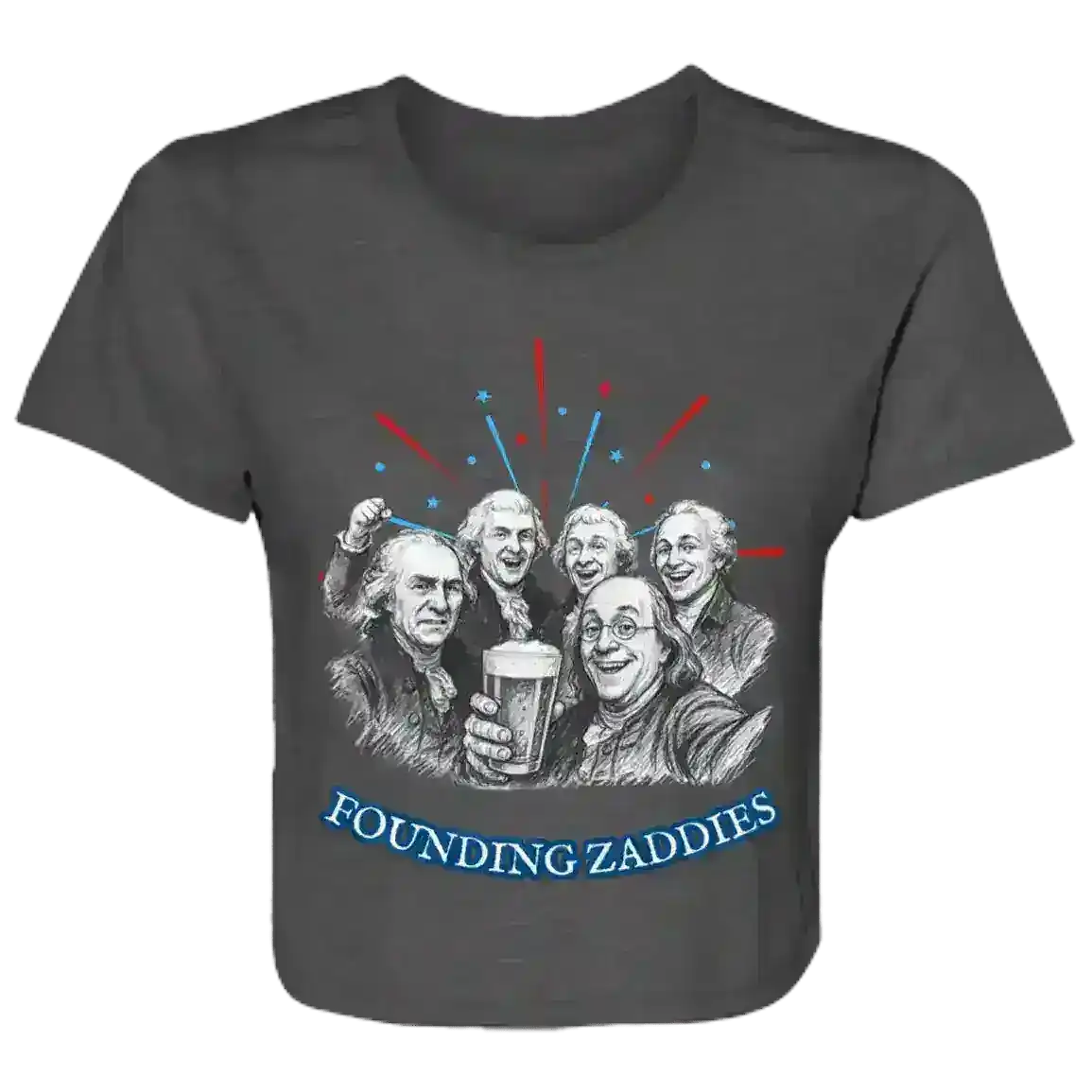 Founding Zaddies Patriotic Internet Core Flowy Crop Top - Cady Creations