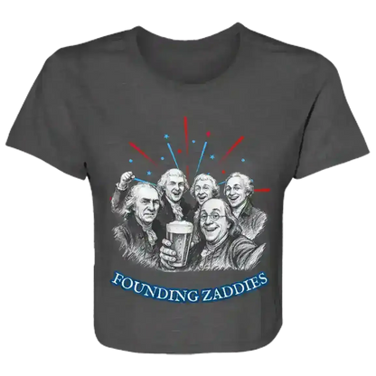 Founding Zaddies Patriotic Internet Core Flowy Crop Top - Cady Creations