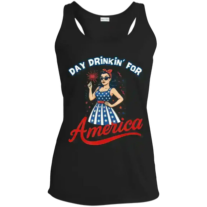 Day Drinkin' For America Patriotic July 4th Racerback Tank - Cady Creations