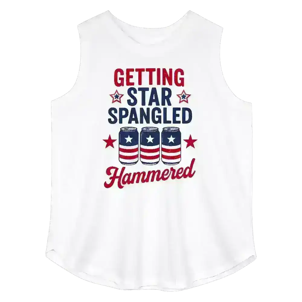Getting Star Spangled Hammered Patriotic Curvy Relaxed Tank - Cady Creations