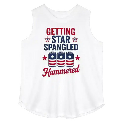 Getting Star Spangled Hammered Patriotic Curvy Relaxed Tank - Cady Creations