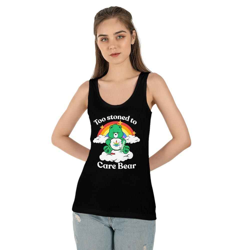Too Stoned to Care Bear - Racerback Tank