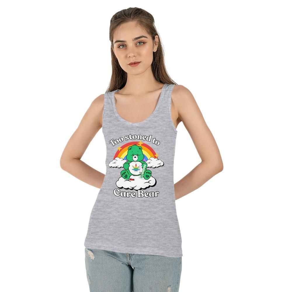 Too Stoned to Care Bear - Racerback Tank