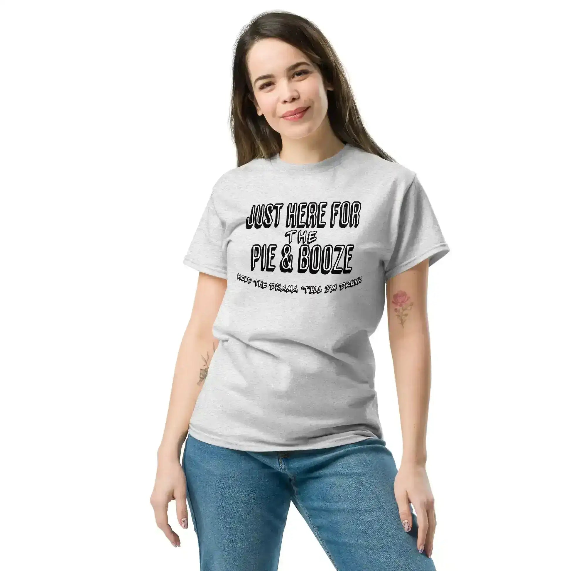 Just Here For The Pie & Booze Unisex Tee - Cady Creations