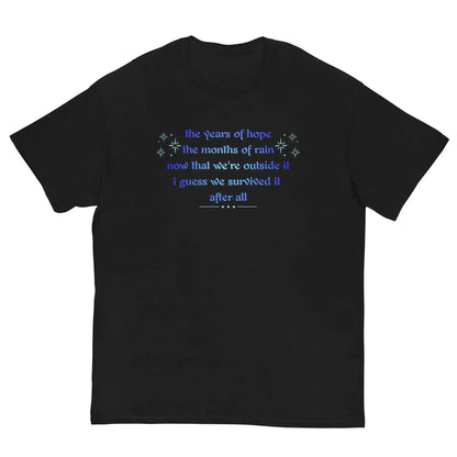 Unisex black graphic tee with blue inspirational text, Cady Creations classic t-shirt