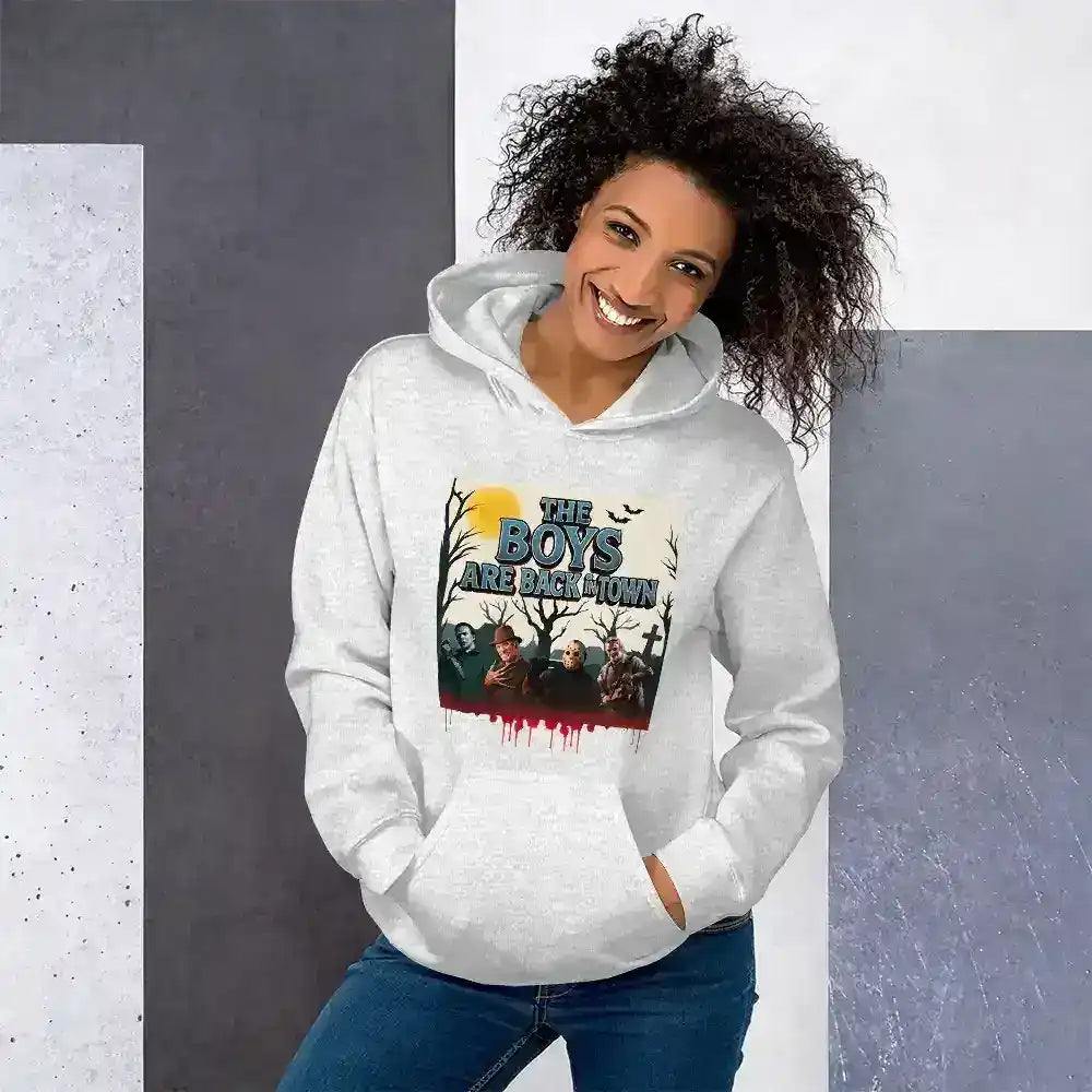 The Boys Are Back In Town Pullover Hoodie - Spooky Season Horror Collection - Cady Creations