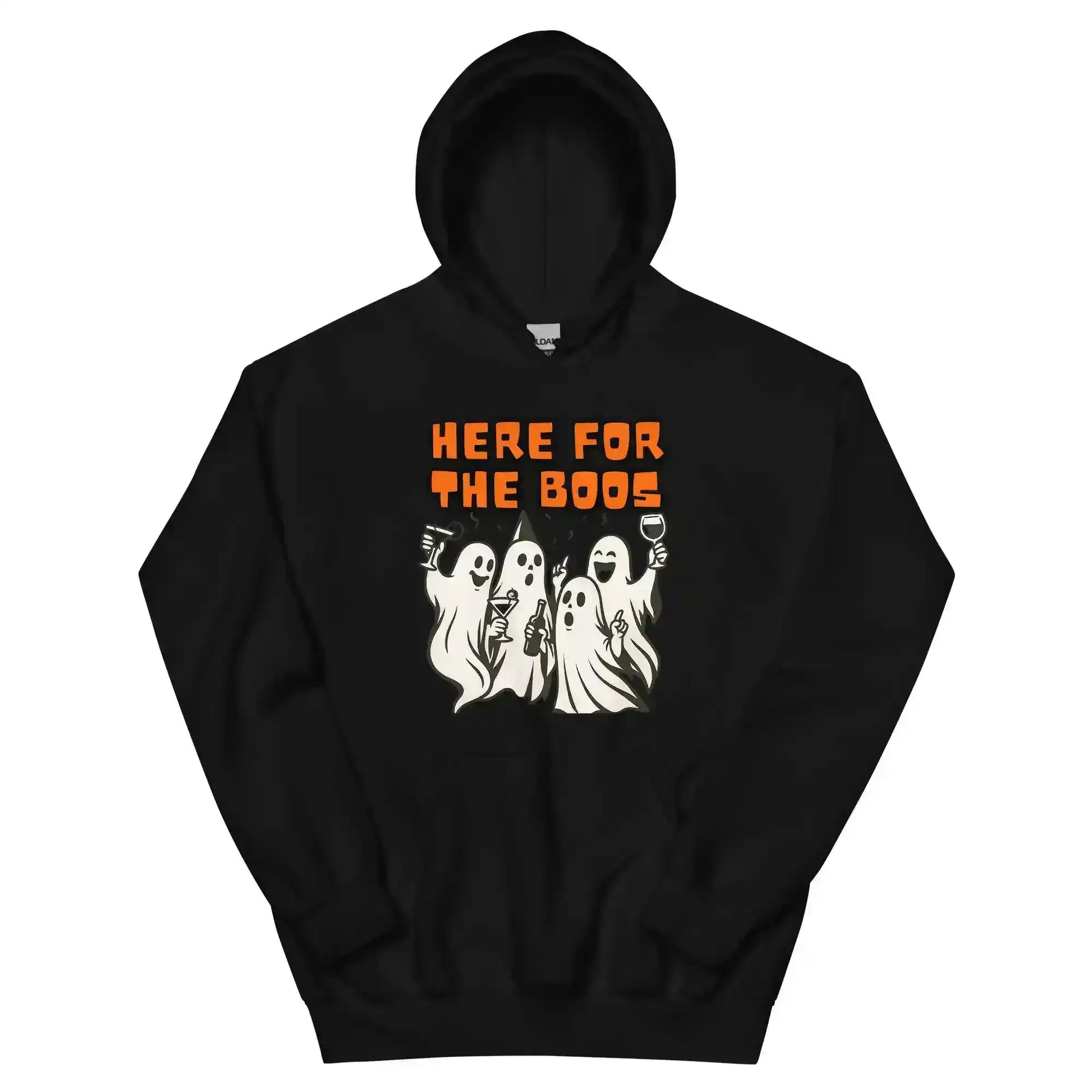 Here For The Boos Pullover Hoodie - Halloween Drinking Humor - Cady Creations