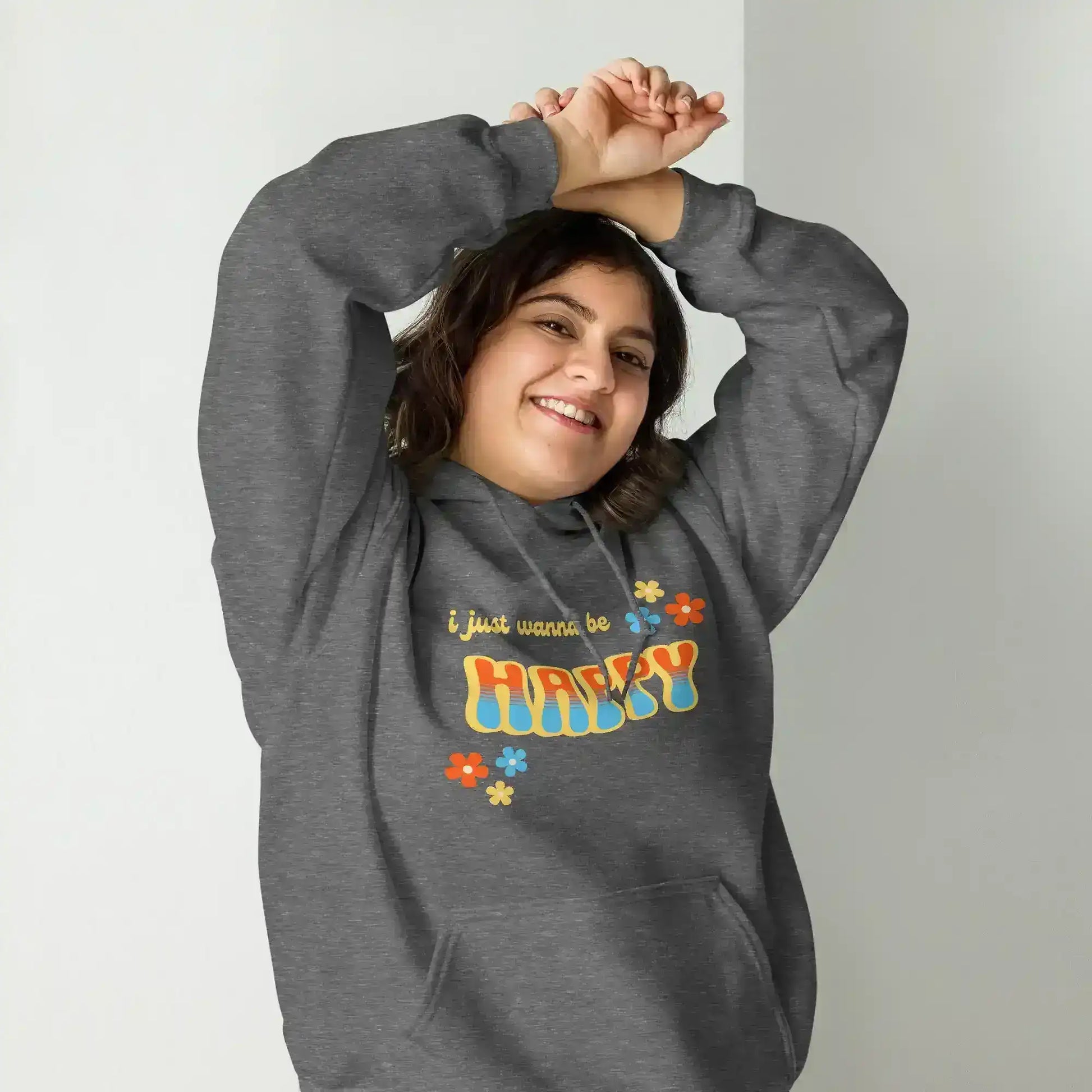 “I Just Wanna Be Happy” Andrew McMahon Lyric Inspired Pullover Hoodie - Cady Creations