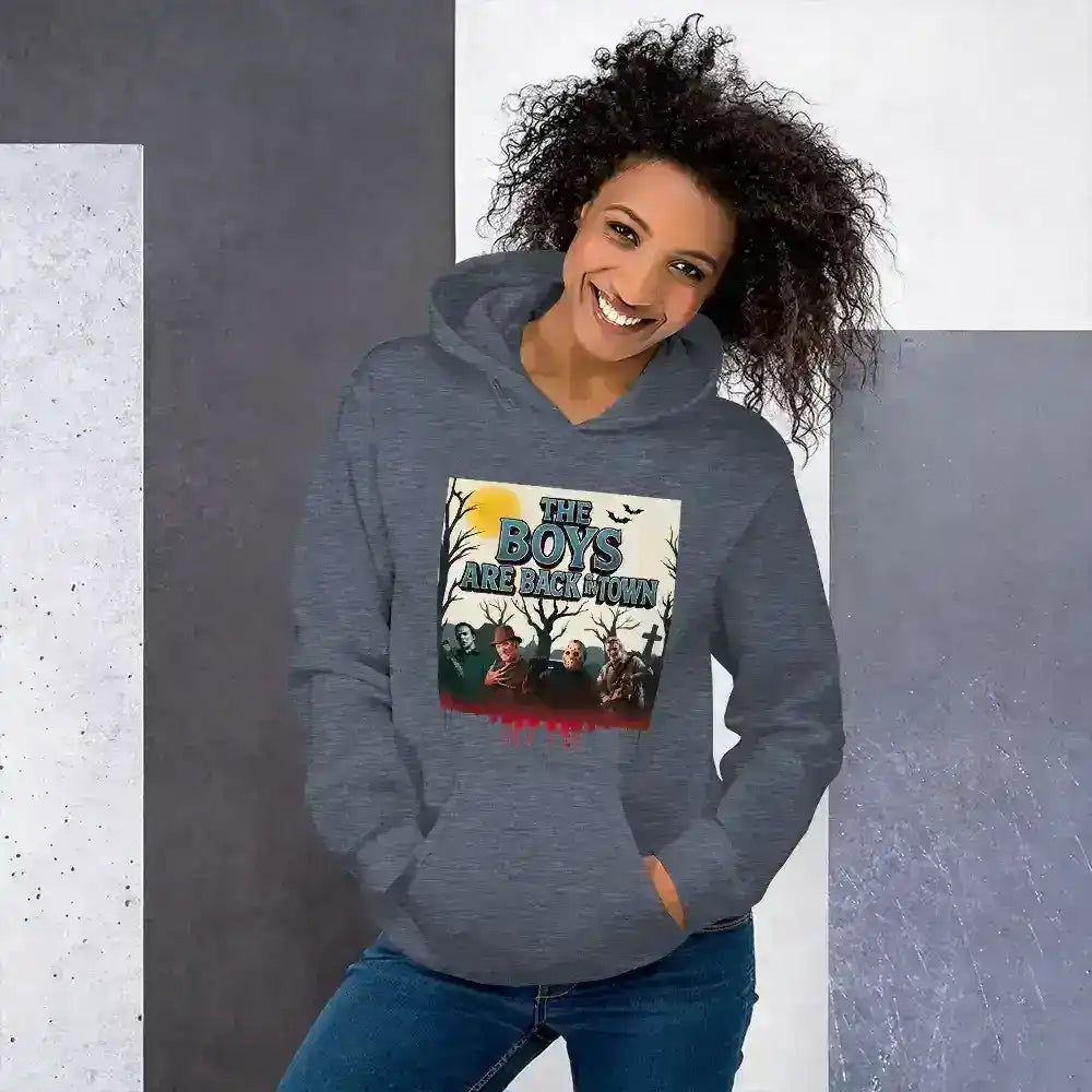 The Boys Are Back In Town Pullover Hoodie - Spooky Season Horror Collection - Cady Creations