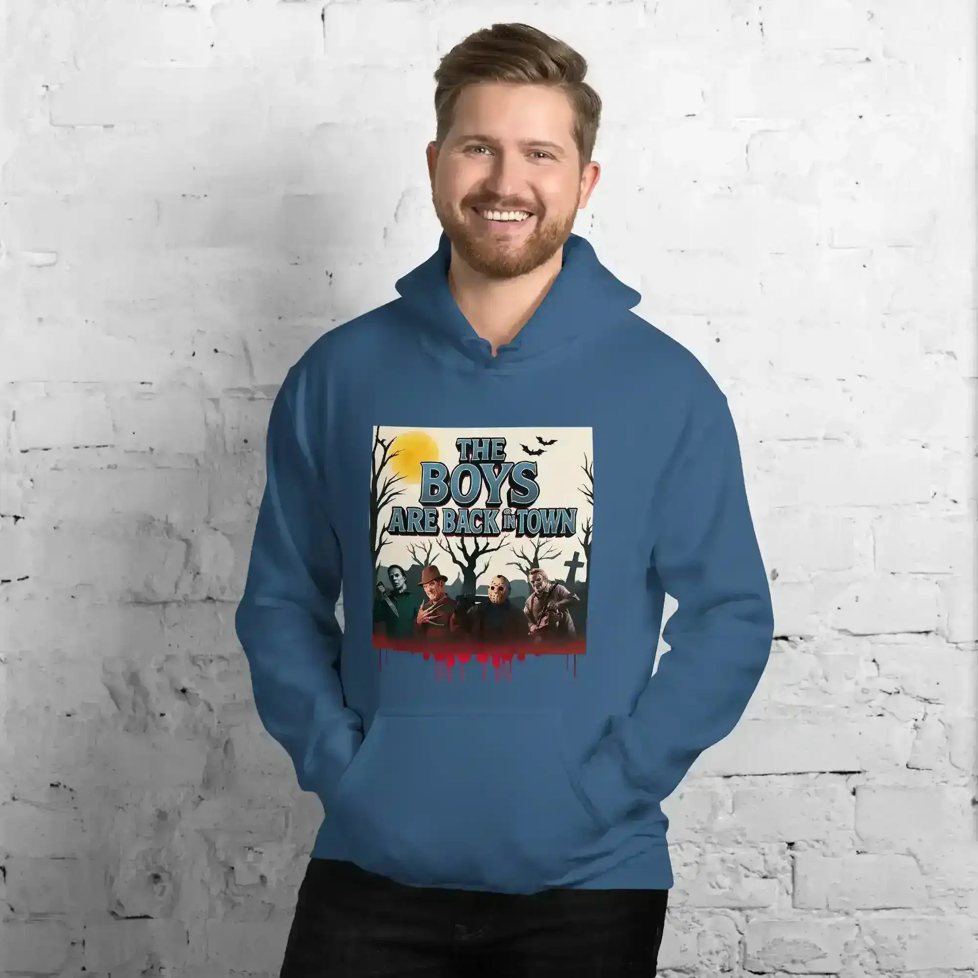 The Boys Are Back In Town Pullover Hoodie - Spooky Season Horror Collection - Cady Creations