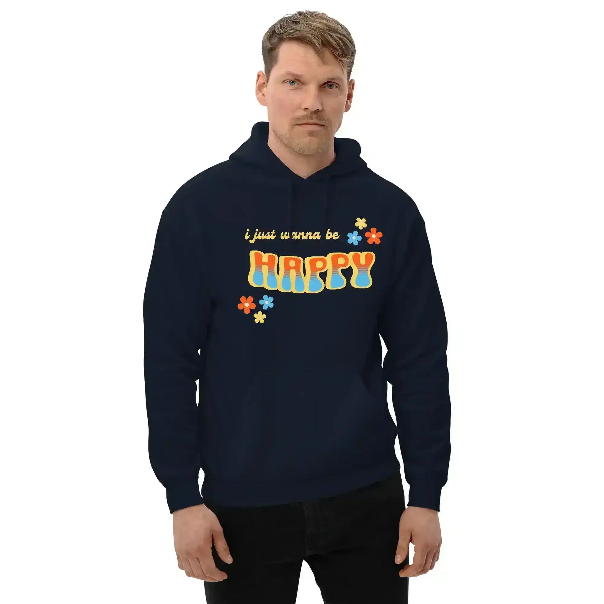 “I Just Wanna Be Happy” Andrew McMahon Lyric Inspired Pullover Hoodie - Cady Creations
