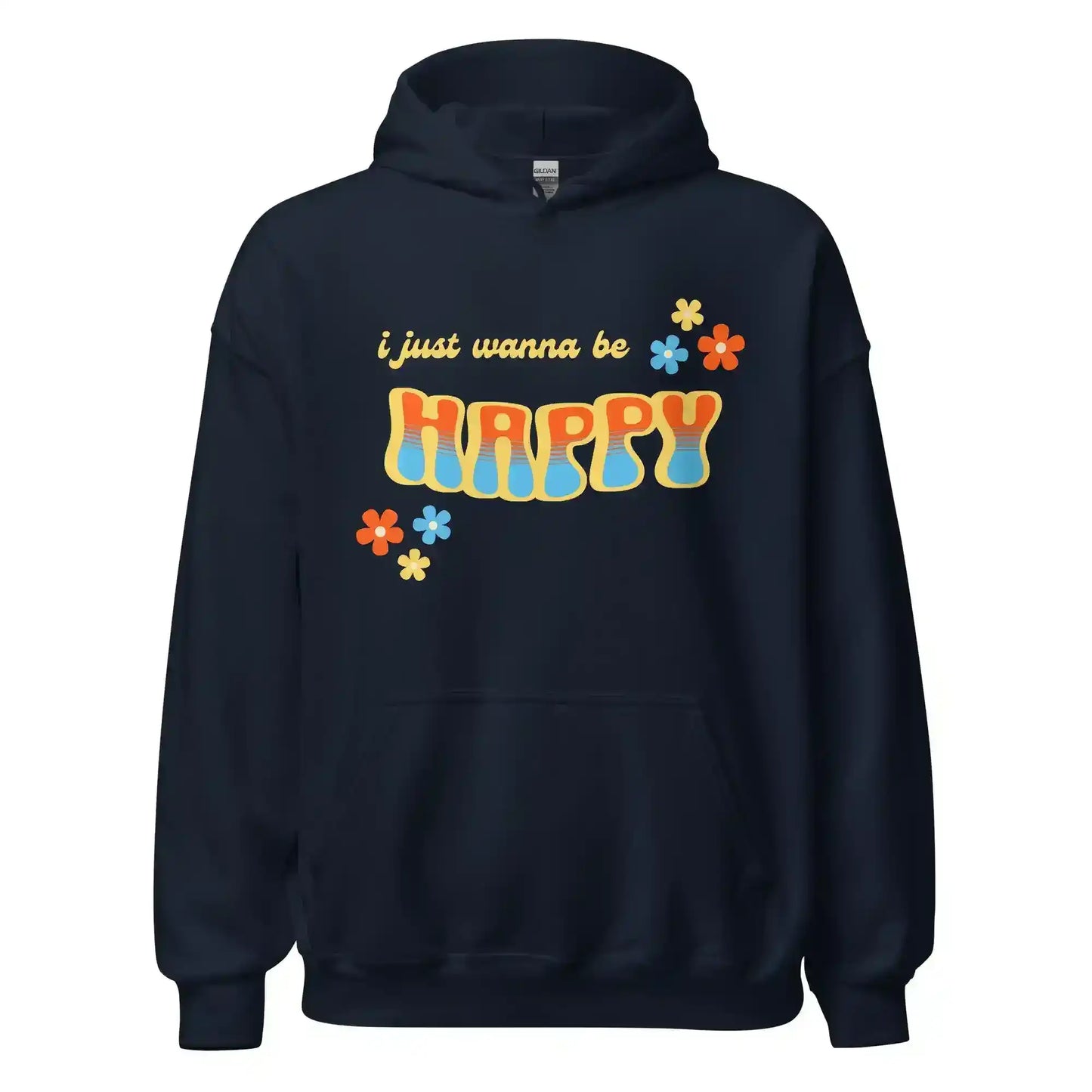 “I Just Wanna Be Happy” Andrew McMahon Lyric Inspired Pullover Hoodie - Cady Creations