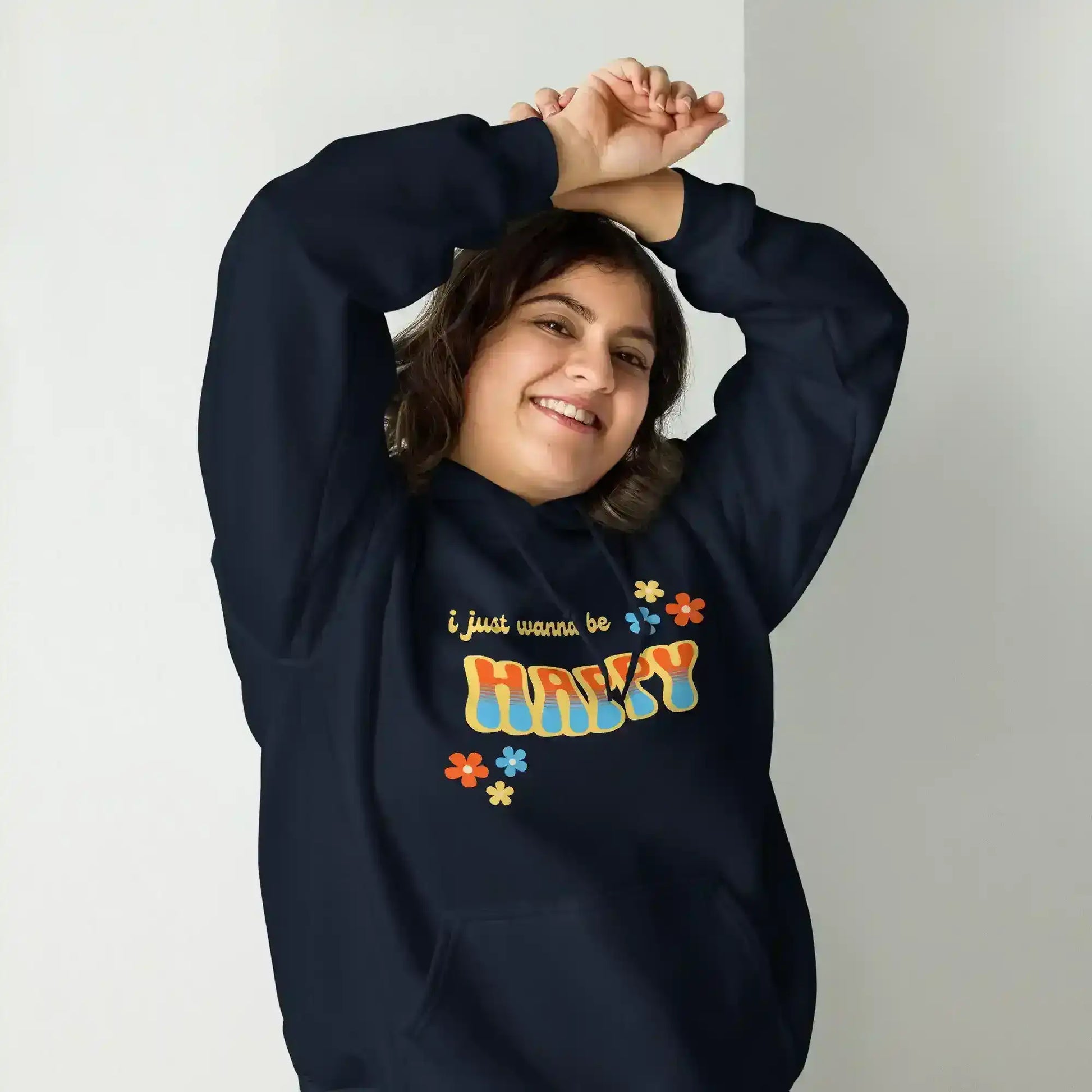 “I Just Wanna Be Happy” Andrew McMahon Lyric Inspired Pullover Hoodie - Cady Creations