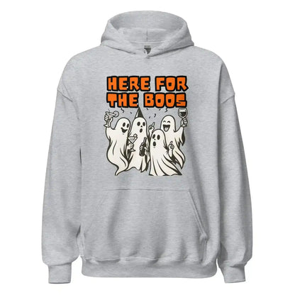 Here For The Boos Pullover Hoodie - Halloween Drinking Humor - Cady Creations
