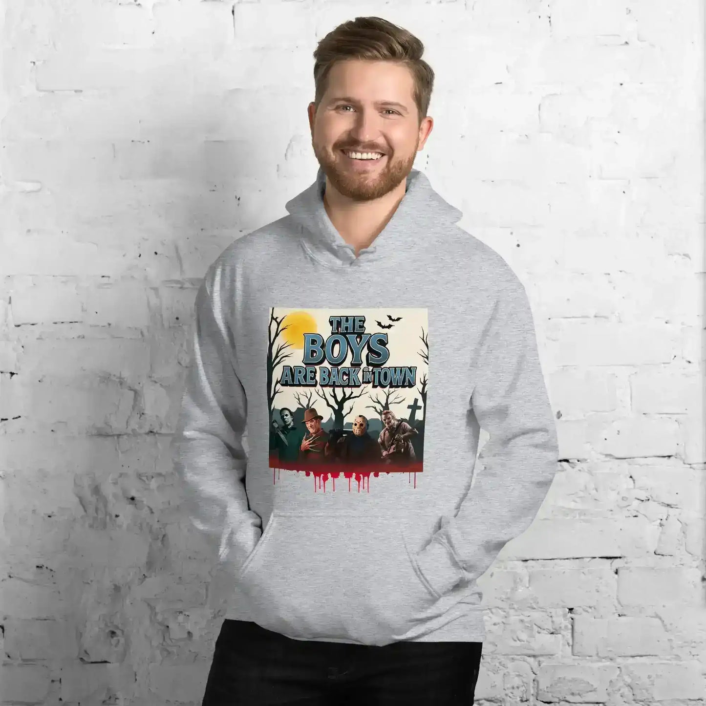 The Boys Are Back In Town Pullover Hoodie - Spooky Season Horror Collection - Cady Creations