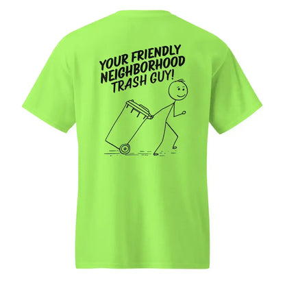 Waste Transfer Technician Tee – Funny Trash Guy Safety Green Shirt (Front & Back Print) - Cady Creations