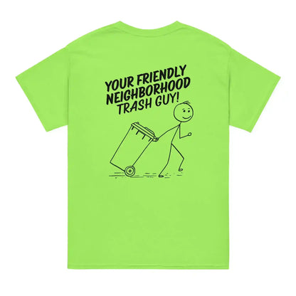 Waste Transfer Technician Tee – Funny Trash Guy Safety Green Shirt (Front & Back Print) - Cady Creations