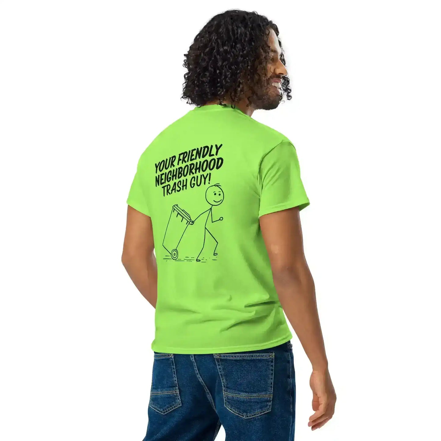 Waste Transfer Technician Tee – Funny Trash Guy Safety Green Shirt (Front & Back Print) - Cady Creations