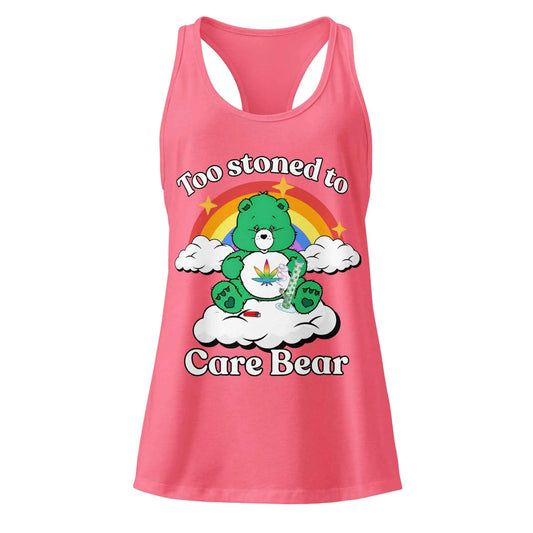 Too Stoned To Care Bear - Women's Racerback Tank