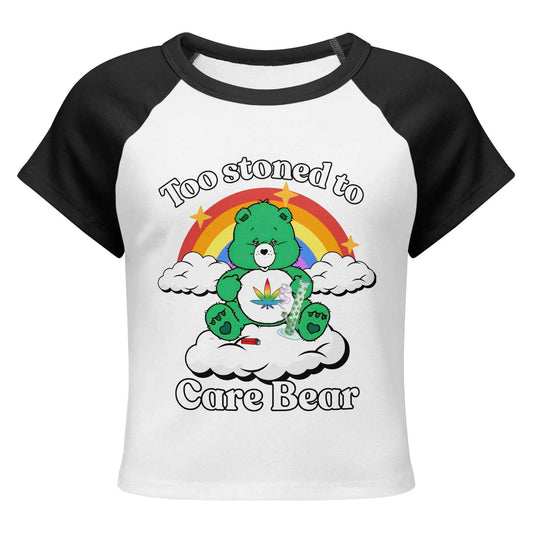 Too Stoned To Care Bear - Women's Baby Tee