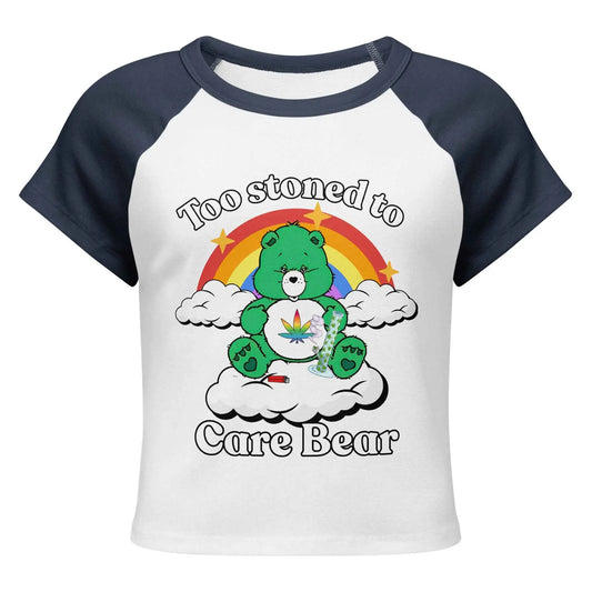 Too Stoned To Care Bear - Women's Baby Tee