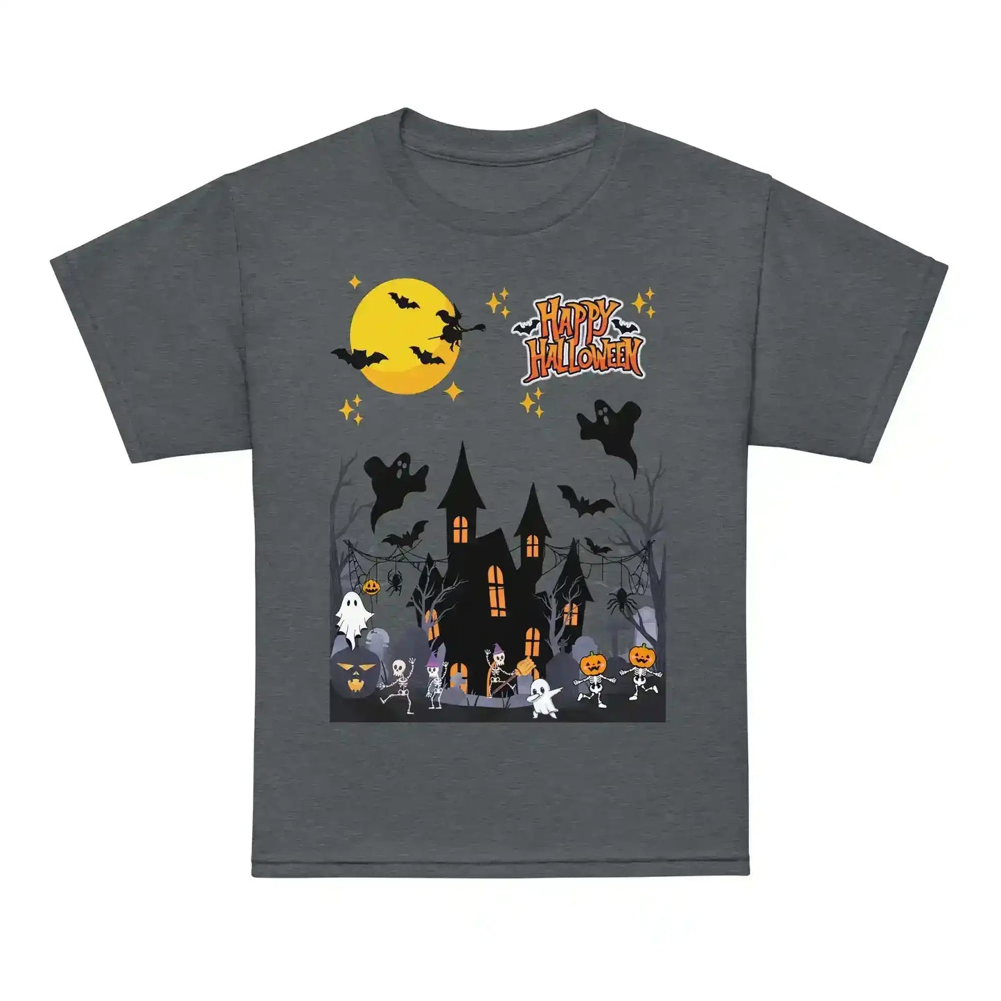 Halloween Haunted House Party Youth Tee - Spooky Season Collection - Cady Creations