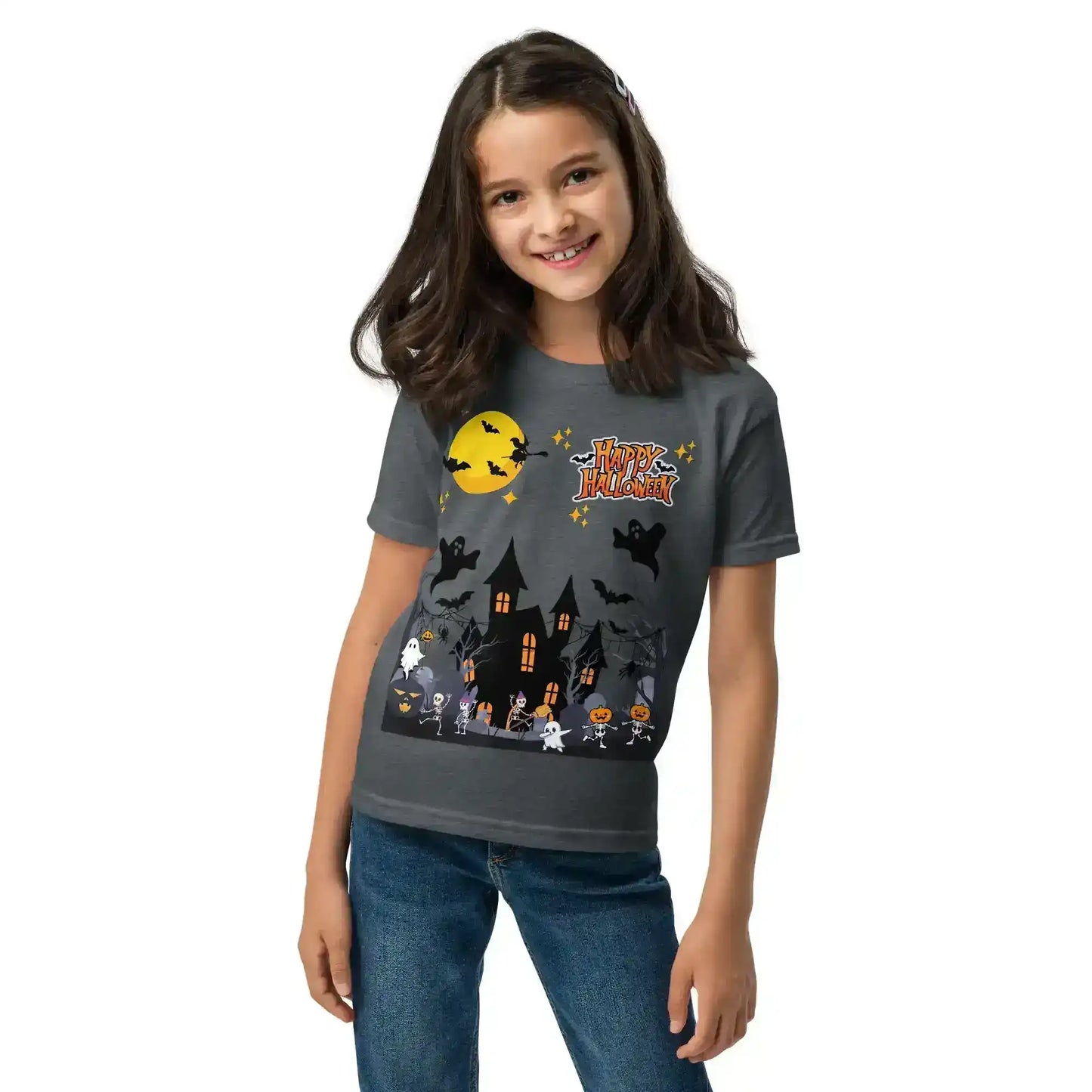 Halloween Haunted House Party Youth Tee - Spooky Season Collection - Cady Creations
